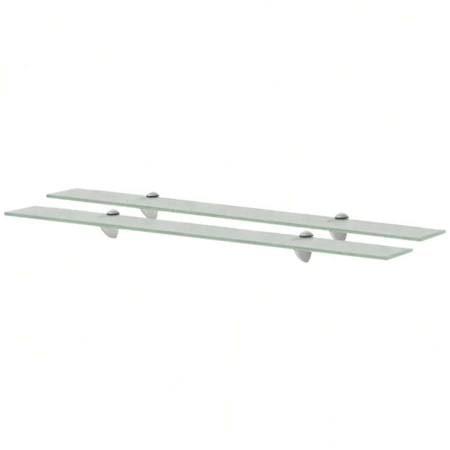 vidaXL 2 pezzi di mensole galleggianti in vetro da 90x20 cm, spessore 8 mm - Bianco - Visualizzare 1