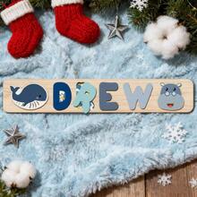 Personalized Name Puzzle,Custom Name Puzzle,Customized Wooden Puzzle Toy,Wooden Alphabet Puzzle,3D Alphabet Jigsaw Toy,Easter Xmas Christmas Gifts,First 1st Brirthday Gifts,Personalized Gifts,Birthday Gift,Wooden Puzzle,Customized Wooden Puzzle Toy,Anniversary Gift,Building Blocks Gift Set - Blue - View 9