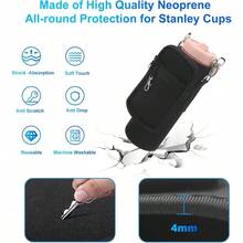 XXCV For  Iceflow Fl St Tuler 24oz Water Bottle Cup Holder Cover Carrier Ing Bag With Strap Pouch Pocket For Phone/Accessories Add Handle For  Fl St Neoprene - Đen24oz - Xem 3