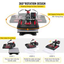 ETL Certified Heat Press Machine, 15x15 Inch 8 In 1 Heat Press, Sublimation Machine, 360° Rotation Heat Press, T-Shirt, Cap, Mug Printing Machine, Red - 8 En 1 De 15 X 15 Pulgadas - View 5