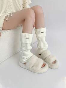 Women's Over-The-Knee Fleece Stockings, Soft And Warm, Hand Washable, Suitable For Both Casual And Formal Occasions, A Stylish Winter Outfit, And An Ideal Choice For Cold Weather. - Multicolor - View 9