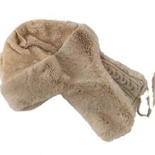 1 pieza Gorro de invierno estilo coreano con forro térmico de punto, gorro de esquí lindo con protección de orejas, gorro de ciclismo a prueba de viento - Multicolor - Ver 7