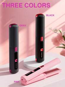 Hair Straightener Flat Lron,2-In-1 Cordless Hair Straightener & Curler, Rechargeable Portable Styler With LED Temp Display, Easy To Use,Travel Essential - Multicolor - View 9