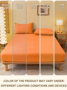 1 buc. Cearșaf cu elastic în culoare solidă, lenjerie de pat, cearșaf, protector de saltea, husă de saltea, husă de pat, lenjerie de pat moale, respirabilă și confortabilă, cearșafuri de pat prietenoase cu pielea, cearșaf de jos cu elastic în material minimalist pentru casă, pentru toate anotimpurile, cuvertură de pat antiderapantă, rezistentă la praf, fabricată din material moale și respirabil, pentru dimensiuni Twin, Full, King, Queen, cadou ideal de Paște, cadou de Ziua Mamei, sărbători perfecte, lavabilă la mașină