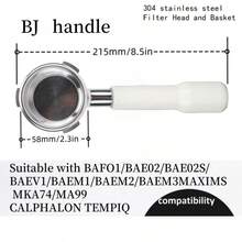 58mm Bottomless Portafilter Compatible With Calphalon Temp IQ/Barsetto Espresso Machines, 3 Ears 58mm Portafilter, Filter Basket Included, Stainless Steel Replacement Parts For The Handle