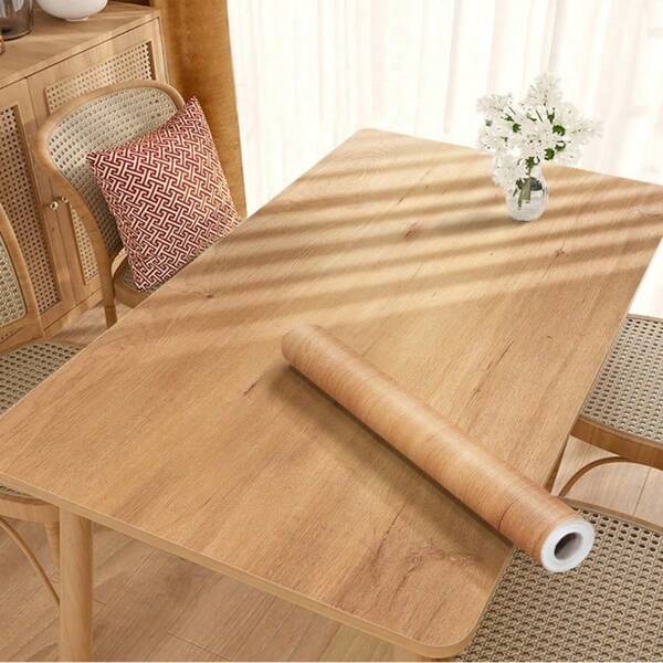 1 Stück PVC ölbeständige Marmor-Holzmaserung Aufkleber selbstklebende Tapete für Küchenarbeitsplatte, Schrank, Schreibtisch, Schranktür, Wandaufkleber