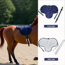 1 Set Suede Fleece Padded Anti-Slip Breathable Sweat-Absorbent Professional Equestrian Sports Racing Saddle Pad With Girth Strap, New Autumn/Winter Design