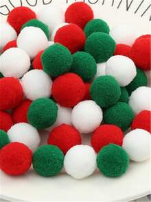 40/100 piezas Bolas de felpa de poliéster de alta elasticidad de colores, colores aleatorios DIY - Multicolor - Ver 11