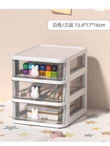 四季通用可愛迷你收納盒 桌面抽屜收納器 透明學生文具收納盒 辦公桌配件 辦公用品 筆筒 辦公配件 學用品 - 彩色 - 查看 8