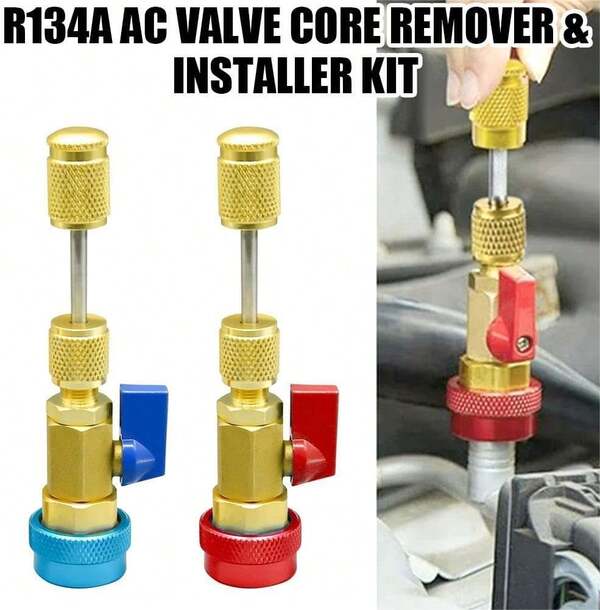 31Pcs R134A Valve Core Quick Remover Installer Tool,R134a Valve Core Remover And Repair Tool Kit,AC High Low Pressure Valve Core Remover Tools Kit For R134A Refrigerant Air Conditioner System