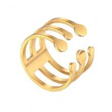 1pc Stainless Steel Non-Fading Geometric Star, Moon Hollow Crown Pendant Ring, Simple Natural Style Jewelry Suitable For Women Daily Wear, Gift For Friends And Sisters