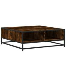 vidaXL Couchtisch Räuchereiche 80x80x30 cm Holzwerkstoff und Metall - Gelb - Übersicht 7