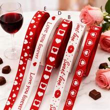 5 rollos de 1cm*450cm Cinta de embalaje para el Día de San Valentín con diseño de amor para decoración de regalos, manualidades y fiestas de boda del Día de San Valentín - Multicolor - Ver 2