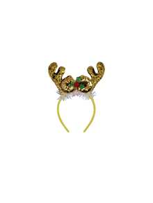 Christmas Reindeer Antler Sequin Headband, Gold, Silver, Red, Green, Colorful Glitter Reindeer Antler Headpiece, Holiday Party Performance Prop Hair Accessories, Christmas Kids Hair Accessories