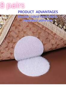 32 Stücke - Runder Bodenmatten Rückseiten-Kleber, Mutter und Kind Aufkleber, Bettwäsche Aufkleber, Sofa Aufkleber Befestigungsvorrichtung, unsichtbare Sofa Matten Befestigungsvorrichtung, Bettwäsche Set rutschfest, Anti-Verrutschen, rückstandslos klebende Schnalle, geeignet für Schlafzimmer, Wohnzimmer, Arbeitszimmer, Küchen