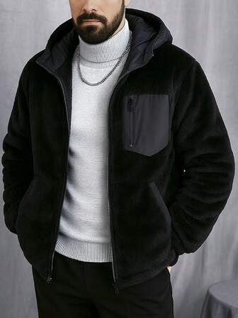 Veste décontractée à manches longues pour hommes, doublée de faux thermique, mode et chaude, automne/hiver