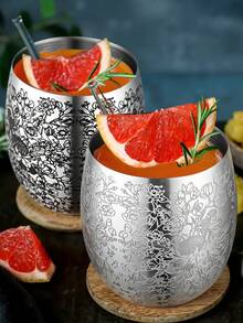 MONSTER BUNNY 2 件特殊图案蚀刻无底酒杯，适用于鸡尾酒、果汁、红酒、冷饮、情人节、感恩节、万圣节、圣诞节礼物、派对饮具、节日礼物、蚀刻设计、优雅水杯、啤酒杯、可重复使用的杯子、果汁杯、节日礼物的首选 - 350 毫升