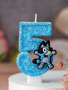 1 Stück Bluey kreative Zahlen 0-9 handgemachte Geburtstagkerzen Ein Jahr alt Digitale Geburtstagsdekoration Geschenk Weihnachtsdekoration Geschenke