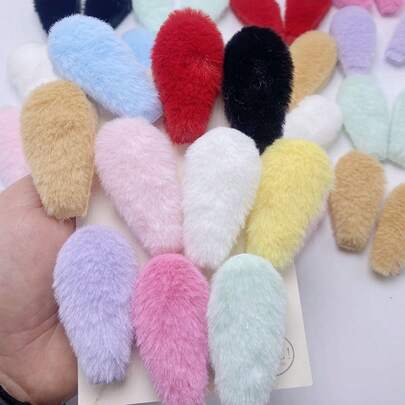 28 piezas de orejas de conejo de colores mixtos, 3cmX6cm, tela suave de doble cara para manualidades DIY, accesorios para el cabello DIY, proyectos de costura y artesanía - perfectos para pinzas para el cabello, diademas, fundas de teléfono y decoraciones de muñecas