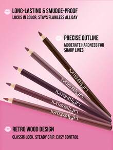 MISSLYN-2PCS Silky Lip Liner Set, Silky Lip Liner,Lip Liner, Smooth Coloring, Long-Lasting Color, Precise Strokes, Smudge-Proof, One-Stroke Shaping, Silky Smooth, Lip Makeup, Three-Dimensional Effect, Wooden Pen Design - #802+#140 - Xem 5