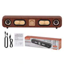 Dazone Retro Bluetooth Soundbar Speaker – 15.3" Wood Grain Wireless Home Audio With FM Radio, TF Card/USB Input, Aux-In, And Hands-Free Calling, Surround Stereo Sound Subwoofer - 15.3-in L - 查看 12