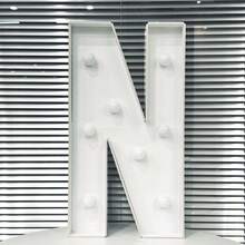 1pc 64cm/25.2in Lighted Letter KT Board Frame, A-Z Plug-In Adjustable Holder With Bracket, Suitable For Birthday Party Anniversary Wedding Proposal Party Decor - Cool White Light, Battery Not Included - White - View 28