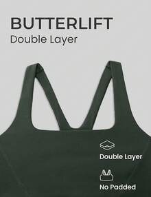 CRZ YOGA Butterlift Sujetador Deportivo para Mujer con Cuello Cuadrado y Doble Forro con Espalda Cruzada - Leyenda Verde - Ver 8