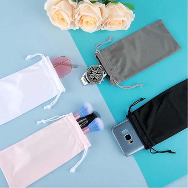 5pcs Ultra-Fine Fiber Dust-Proof Cleaning Sunglasses Pouch Storage Bag, Soft Sunglasses Cloth Bag With Drawstring, Small Tool For Cleaning And Storing Glasses, Suitable For Men, Women, Students, Elderly, Outdoor Travel, Office, Etc.