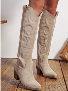 Western    Side Zipper    Holiday - Khaki - View 3