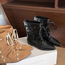 Women Equestrian Boots - Da đen - Xem 3