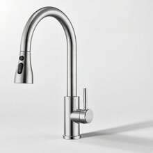 Kitchen Sink Tap, Mixer Tap With Pull-Out, 4 Modes, 360° Rotation, Flexible, High Arc, High Pressure, 1 Hole, G3/8, Single Handle Stainless Steel Taps, Nickel