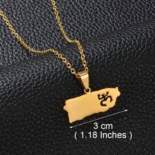 1pc Puerto Rico Flag Frog Mask Pendant Necklaces For Women Girls PR Red And Black Flags Stainless Steel Jewelry
