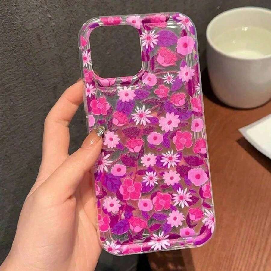 White Flower Phone Case 16 14 13 11 12 15 Pro 16E SE2 8 Plus XR X XS Airbag Shockproof Phone Cover