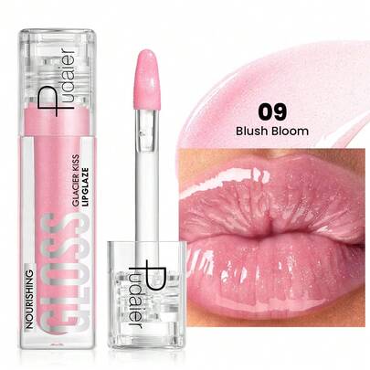 Pudaier 1pc Non-Sticky Lip Gloss, Long-Lasting Hydration Mirror Water Gloss, Easy-Blend Application Lip Balm Suitable For Birthday Christmas Present
