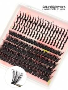 Asiteo 160Pcs D Curl Individual Lashes Manga Lashes,80D Eyelash Clusters With Fairy Lashes Spikes Thick Volume DIY Lashes Wispy Anime Eyelash Individual Lash,Suitable For Daily Makeup Manga And Dramatic Makeup Look,Festival Party,Gifts,Dates,Fake Lashes - D - View 2