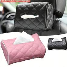 汽车用品1件遮阳板座椅靠背挂式车用纸巾盒创意汽车用品纸巾盒抽屉式纸巾盒。 - pu皮革紙巾盒 - 查看 9