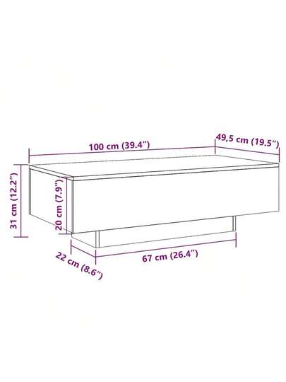 VidaXL Coffee Tafel 100x49.5x31 Cm Processed Wood Smoked Oak view 2