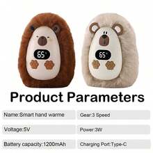 1 قطعة دب ناعم جميل لتدفئة اليد، ذكي ثابت الحرارة، سريع التسخين، محمول لجيب اليد، مع بطارية LED وشاشة درجة الحرارة، مناسب للخارج والداخل، ضروري للسفر والتخييم والمنزل في الخريف والشتاء. هدايا عيد الميلاد، تدفئة اليد، هدايا للرجال، حشو جوارب، تدفئة اليد قابلة لإعادة الشحن