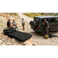 High-Value Comfortable Inflatable Car Bed, Car Accessory With Soft And Skin-Friendly Flocking And Foldable Design, Suitable For Camping, Beach Trips, Outdoor Picnics, Road Trips, As A Pool Inflatable Bed And Party Inflatable Bed - màu đen - Xem 6