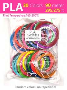 PLA 3D Printing Pen Filament, 3D Printing Filament, Available In 5 Colors, 10 Colors, 20 Colors, 30 Colors, Vibrant Non-Repeating Colors, Spatial Design, 3D Doodle Material, Christmas Gift, New Year Gift