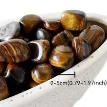 Tiger's Eye Tumbled Stone Tiger Eye Polished Stone Natural Crystal Pocket Stone Gravel Gemstone Pebbles For Vase Filler, Fish Tank Aquarium Gravel, Jewelry Making, Home Office Decoration, Wire Wrapping, Aroma Stone - 0.1lb/0.2lb/0.3lb
