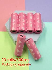 45/75/150/300/750pcs Rolled Heart-Shaped Pet Waste Bags, Cat/Dog Poop Bags, Cat Litter Bags, Outdoor Cleaning Poop Bags, Valentine's Day Gift For Pets - Pink - View 21