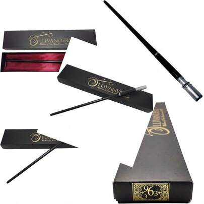 Varita Magicas De Lujo Premium Magos Harry Nucleo Metálico Sólido Modelos a Escoger Sauco con Caja Sauco Hermione Snape Resina Percival Graves