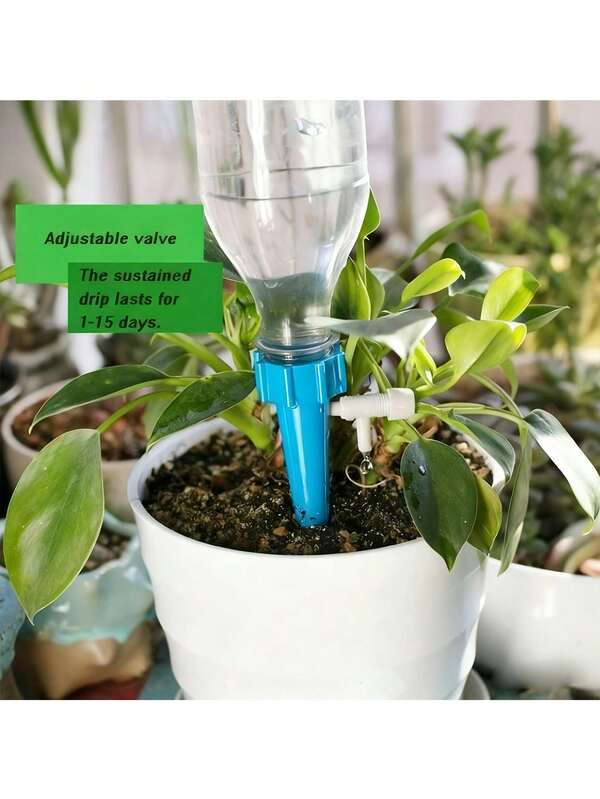 12er-Pack Polypropylene Selbstbewässerungsspitzen, einstellbares Tropfbewässerungssystem, automatische Bewässerungsstäbe für Pflanzen in Innenräumen, Garten und Büro