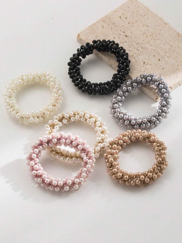 1 szt. Minimalistyczna, wąska gumka do włosów z perełkami, uniwersalna, modna, wysoka gumka do włosów dla kobiet, gumki do włosów, gumki do włosów, gumki do włosów