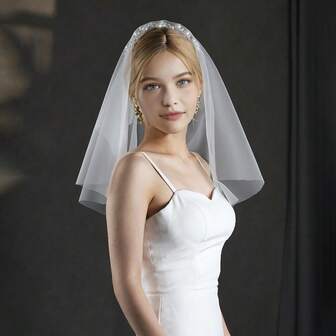 1pc Short Handmade Faux Pearl & Crystal Headband, Elegant Luxury Gift For Women, Bridal Wedding Party Headpiece Hair Accessory For Valentine's Day