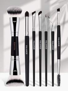 MAANGE 1pc/2pcs/7pcs Professional Concealer Brush With Mini Tilt Brush Head,Nose Contour Brush For Concealing,For Powder Liquid And Cream,With Paper Case,For Daily Makeup On Face