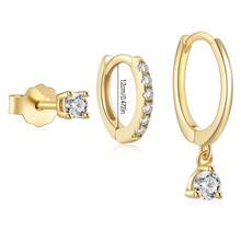 Bộ 3 khuyên tai thời trang bằng đồng mạ vàng Zirconia, khuyên tai đinh tán, khuyên tai tròn, mặt dây chuyền, quà tặng đa năng cho nữ, sinh nhật, kỳ nghỉ, tiệc tùng, trang phục hàng ngày, năm mới, ngày lễ tình nhân - Nhiều màu - Xem 4