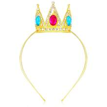 Princess Tiara Peach Crown For Women Girls Red Blue Princess Halloween Cosplay Headband Queen Crown Tiaras Metal Birthday Prom Wedding Party Hair Accessories C - 公主C - 查看 2