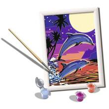 Ravensburger - Creart E: Dolphins | Paint By Numbers For Kids | Kids' Craft Kit | Glow In The Dark | Complete Kids' Painting Kit | Crafts For 7-Year-Old Girls | Includes 13x18cm Frame - Purple - View 3
